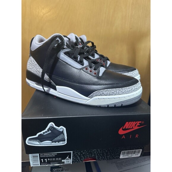 Size 11.5 - Air Jordan 3 Retro OG 2024 Black Cement, Excellent Condition - Picture 1 of 8